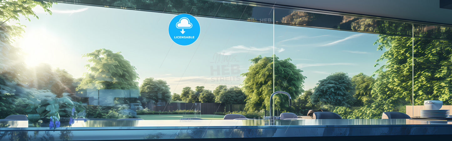 Outstanding Banner For Kitchen Wall Art - A View Of A Kitchen From A Window