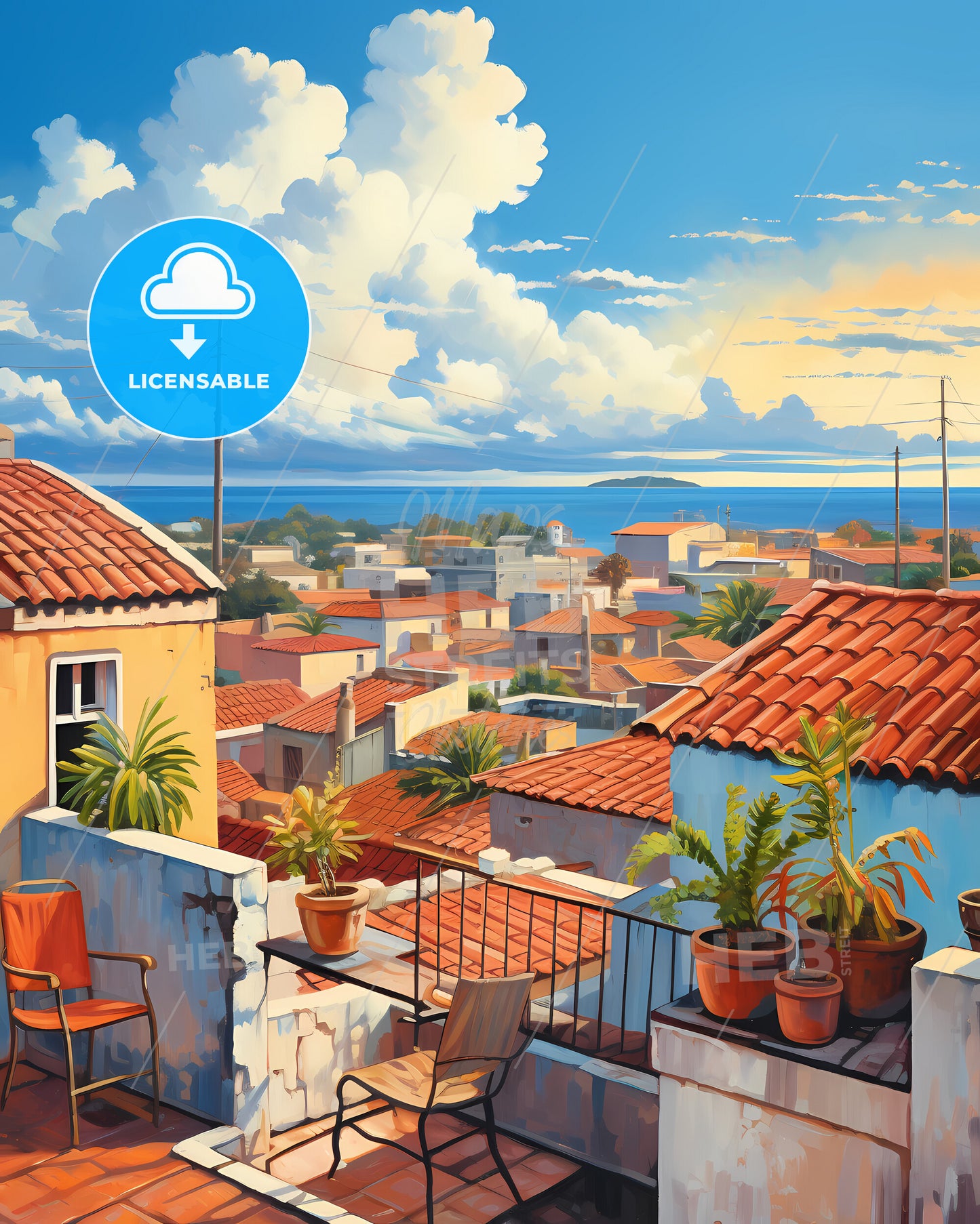 On The Roof Of Mauritius, Republic Of Mauritius - A Rooftops Of A Town With Plants And A Body Of Water