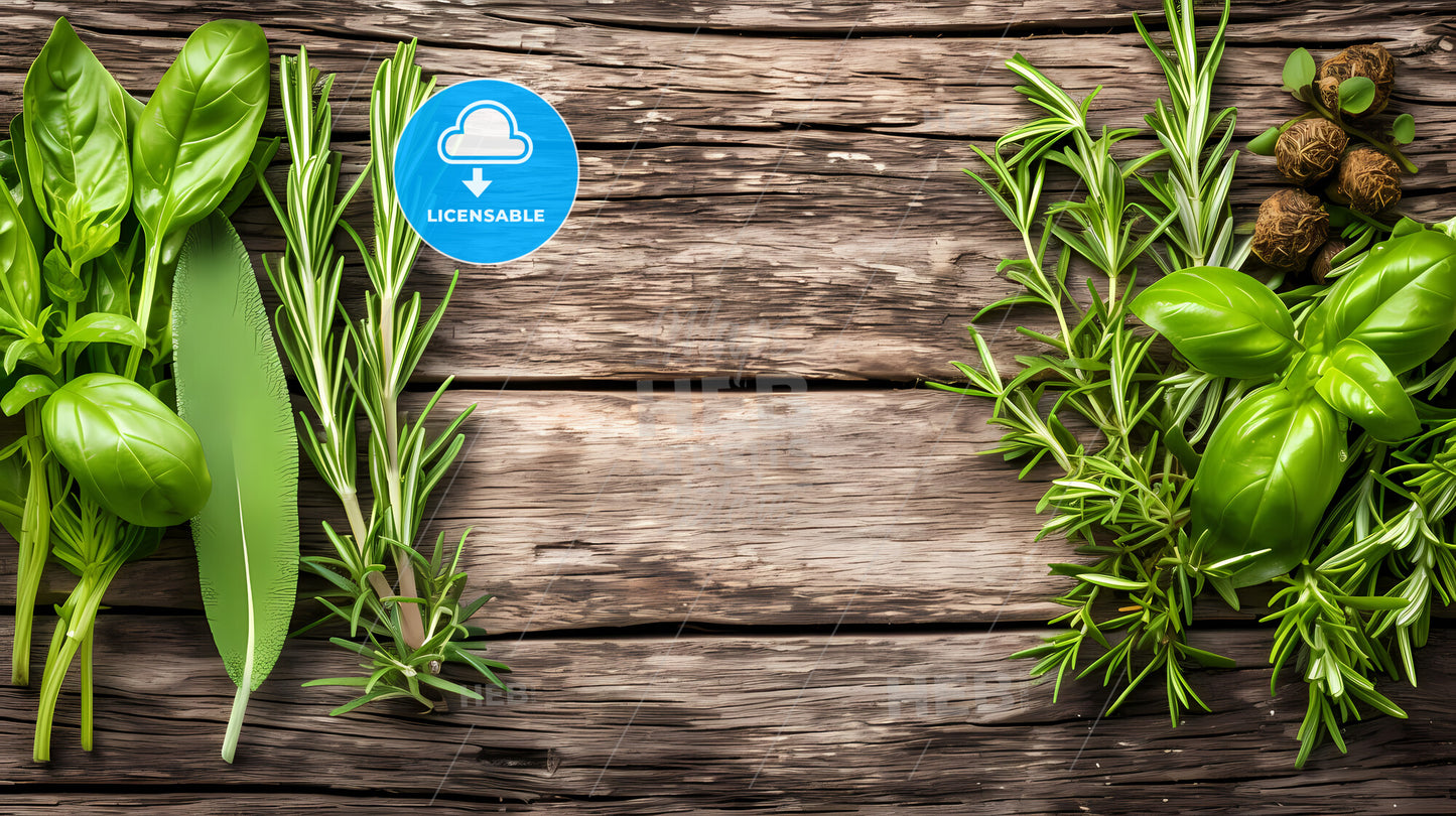 Green Wall With Herbs On The Balcony, Growing Herbs At Home - A Blue Water With White Clouds In The Sky