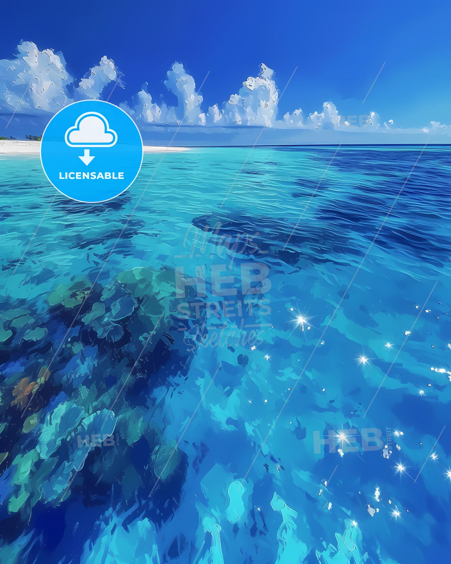 Derawan Islands, Indonesia - A Couple Of Unicorns With A Rainbow And Stars