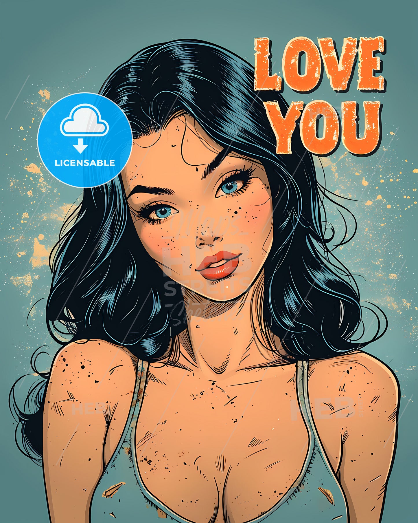 I Love You Isolated - A Rooftops Of A Town With Plants And A Body Of Water