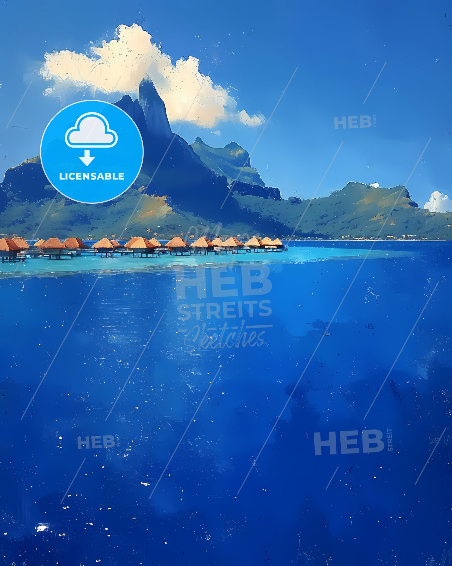 Bora Bora Lagoon, French Polynesia - A Group Of People In A Large Room With Columns