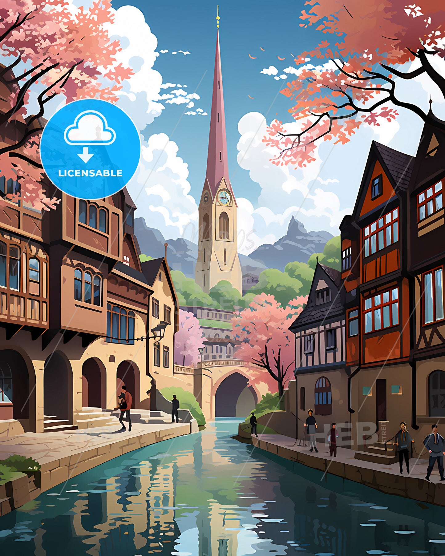 Bradford, England - A Beach With A Sandy Beach And Blue Water And A Rocky Cliff