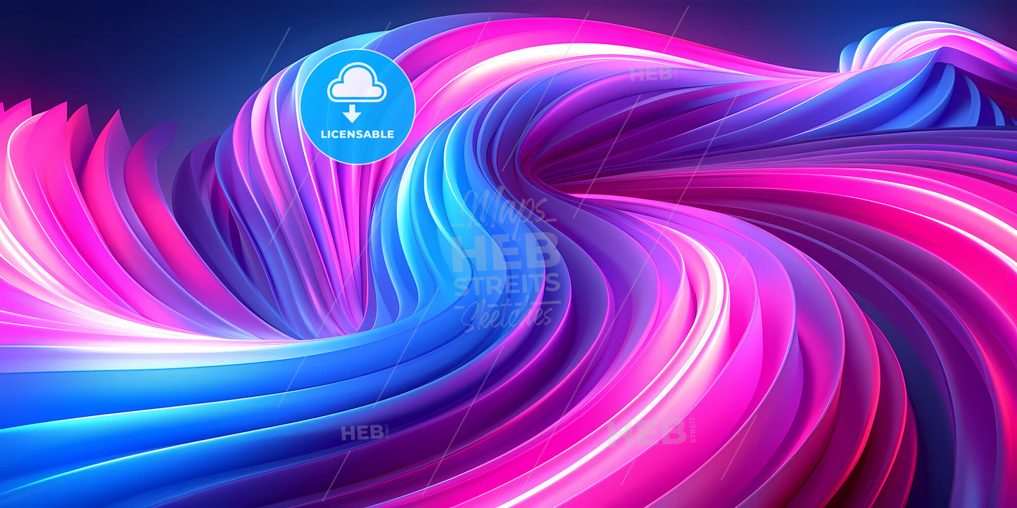 Abstract Neon Background Of Dynamic Glowing Lines - A House On The Water