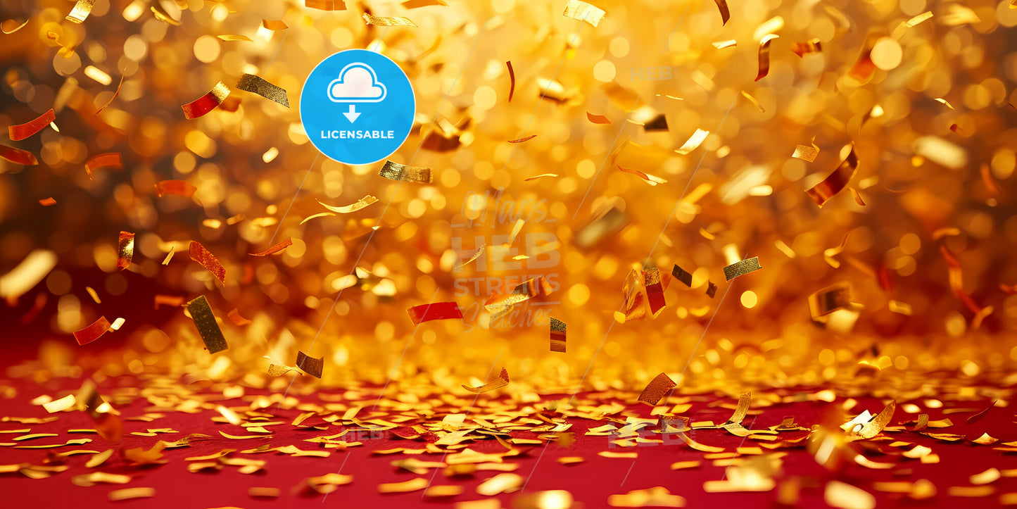 Golden Confetti Christmas Party Popper - A Painting Of A Girl Holding A Sign