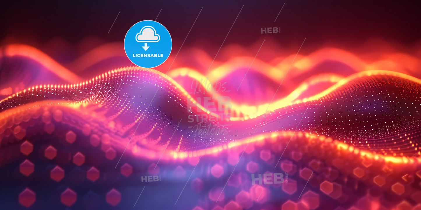 Abstract Neon Background Of Dynamic Glowing Lines - A Person Swimming In A Body Of Water