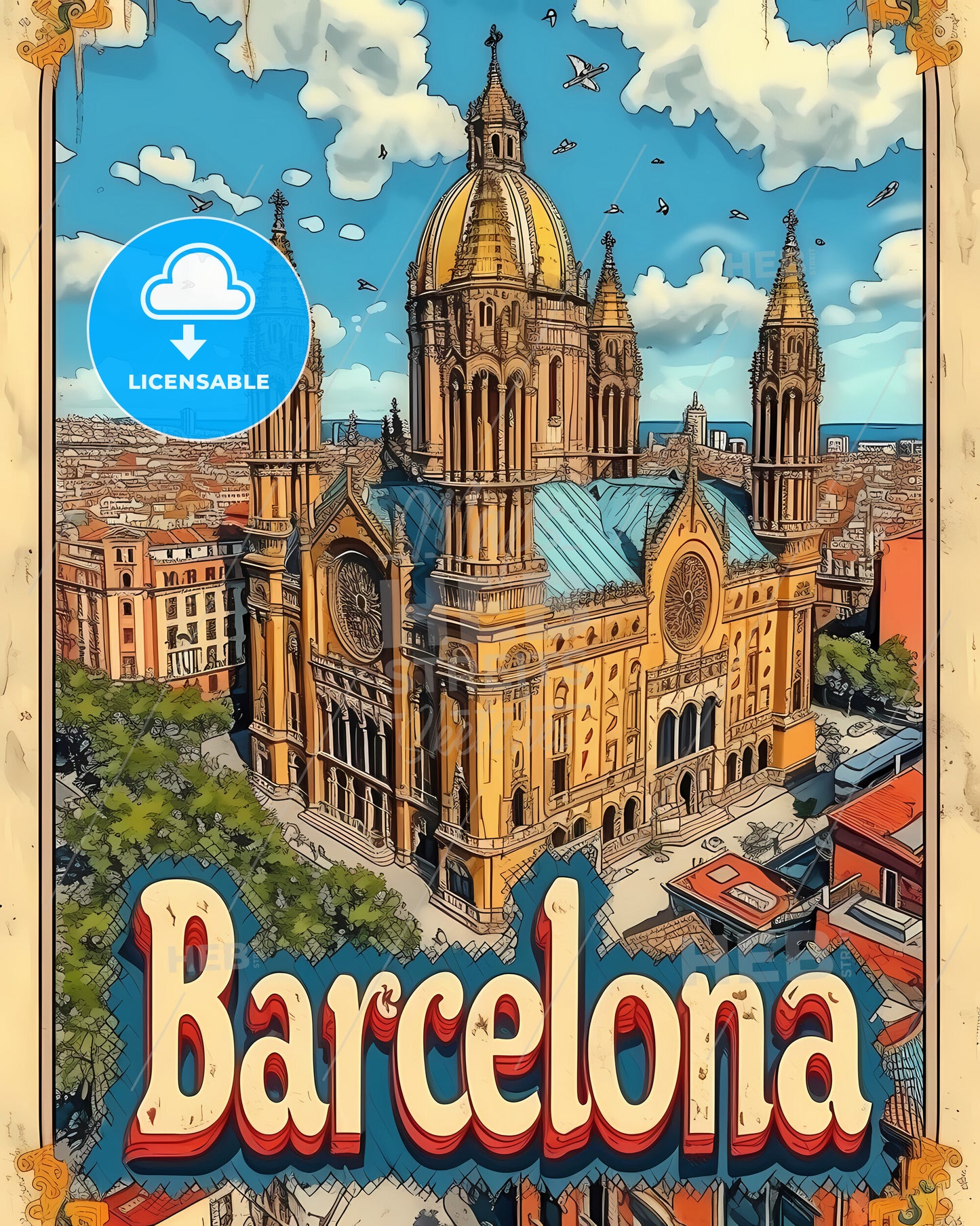 Poster Of Barcelona - A Person Walking Through Tall Grass