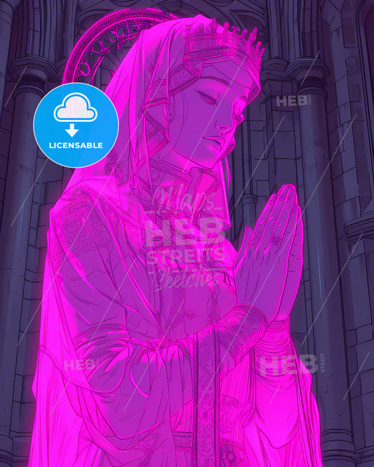 Patron Saints, Gta Art Style - A Woman In A Robe Praying