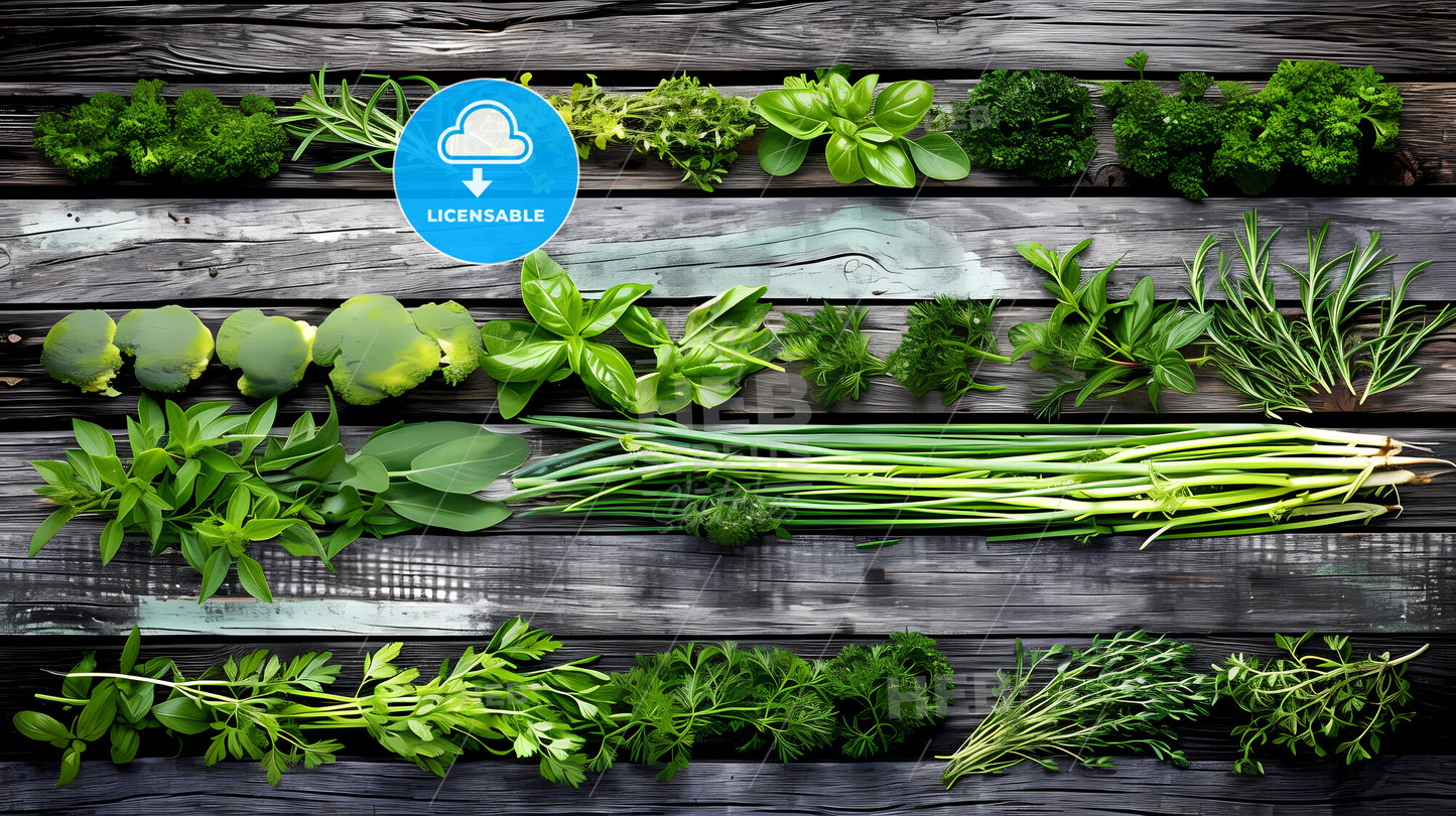 Green Wall With Herbs On The Balcony, Growing Herbs At Home - A Group Of Herbs On A Wooden Surface With Château De Villandry In The Background