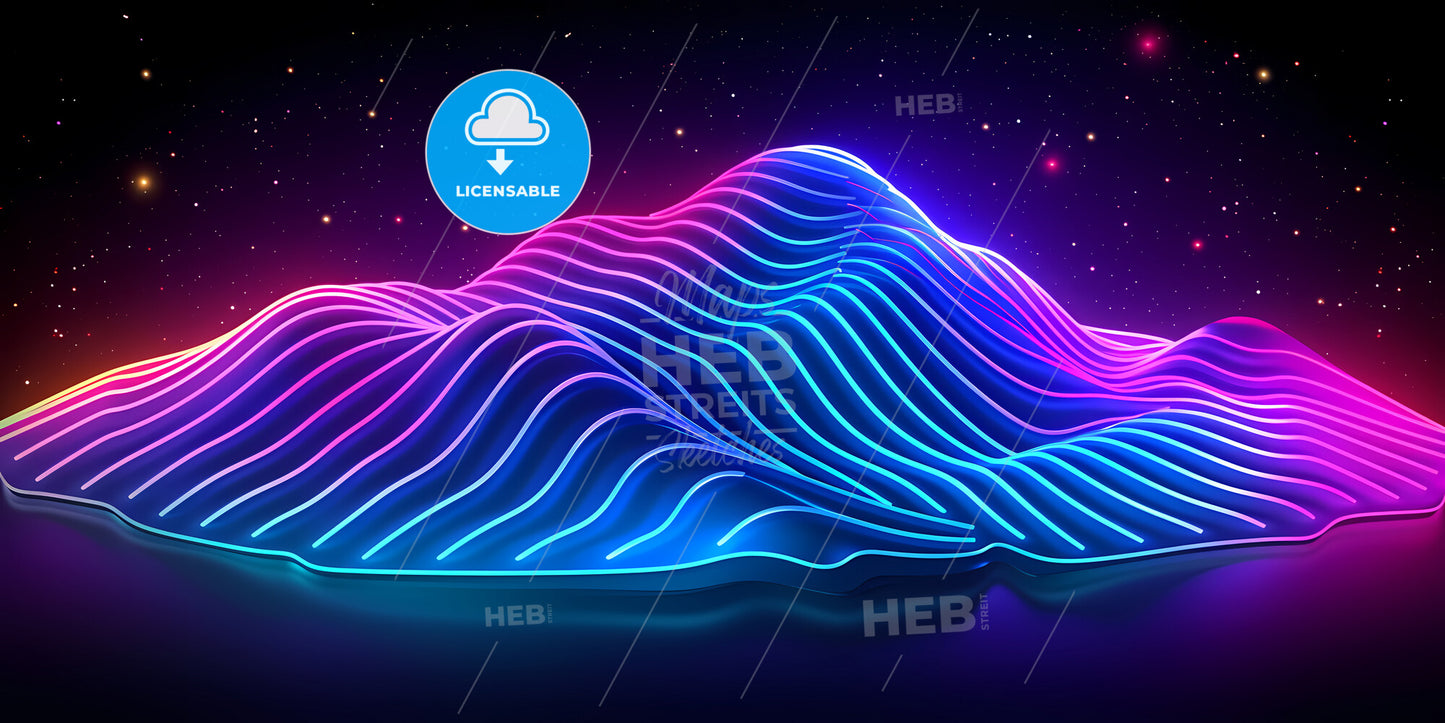 Stunning Aesthetic Wallpaper - A Colorful Glowing Lines On A Mountain