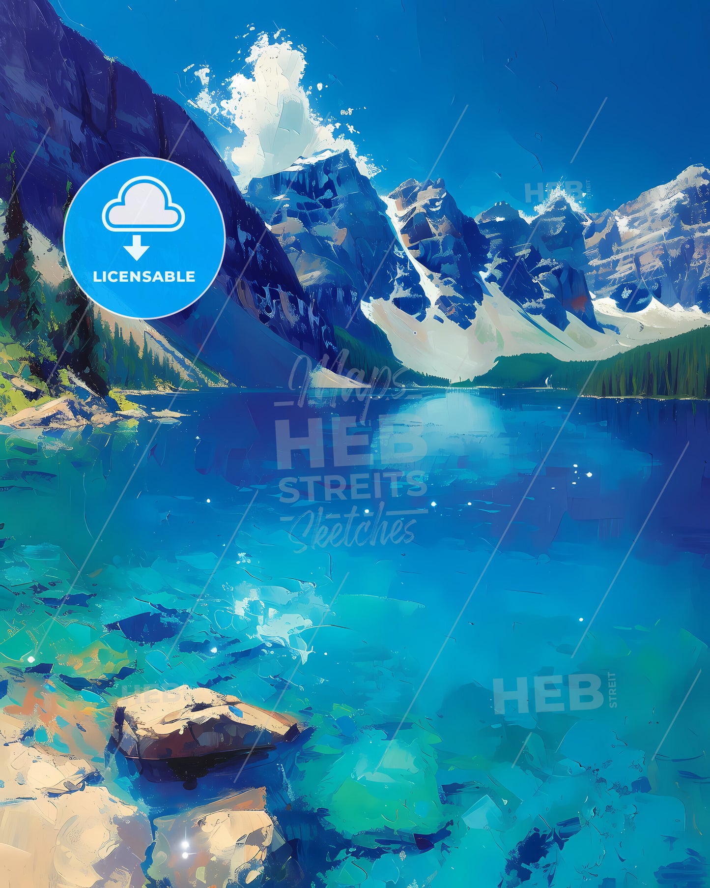 Banff National Park, Canada - A Lake With Mountains In The Background