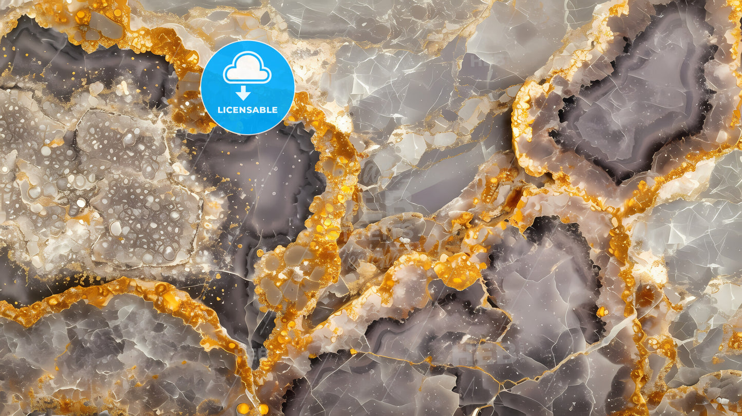 Background, Using One Texture In Marble With Gold Veins - A Close Up Of A Stone