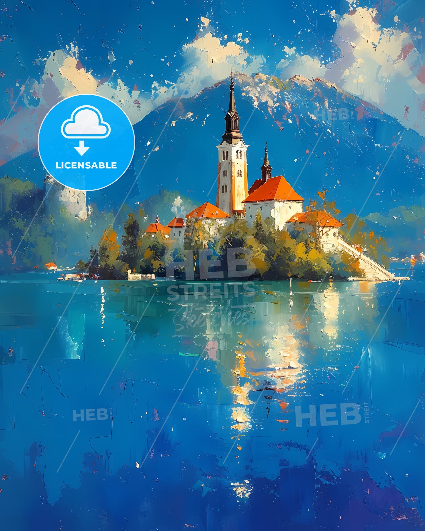 Bled Island, Slovenia - A Building On An Island In The Water