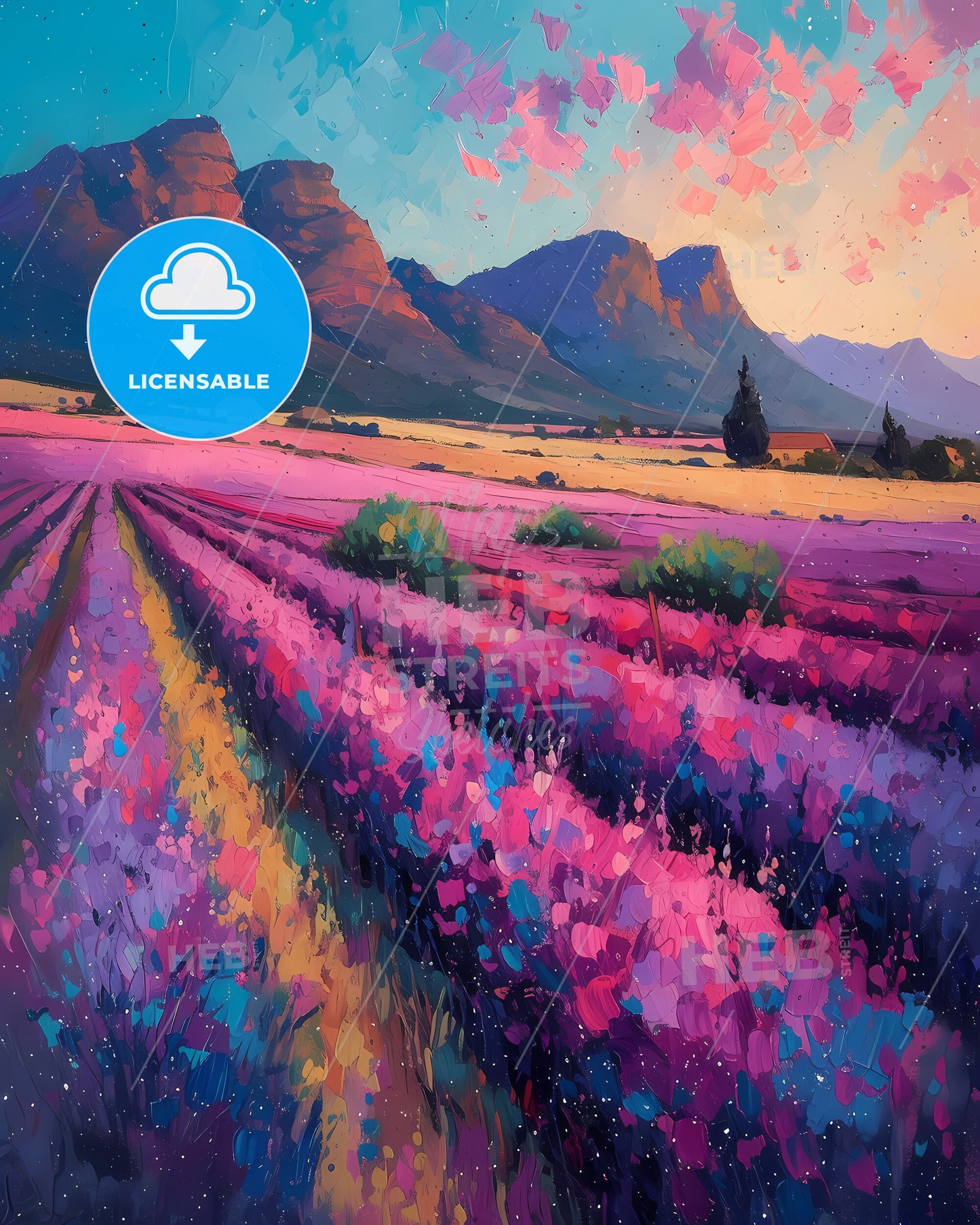 Swartland, South Africa - A Painting Of A Field Of Flowers