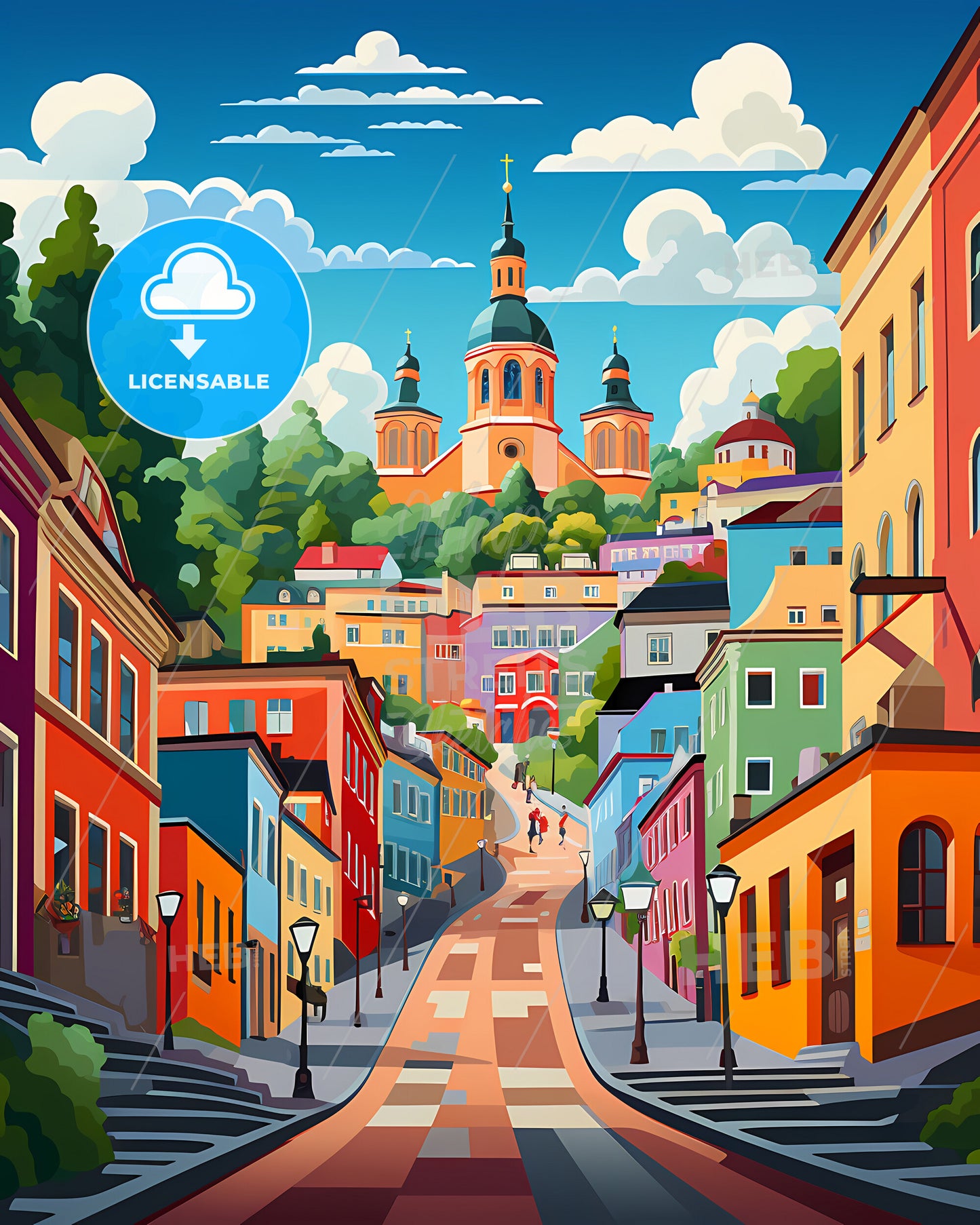 Helsinki, Finland - A Colorful City With A Steeple And Trees