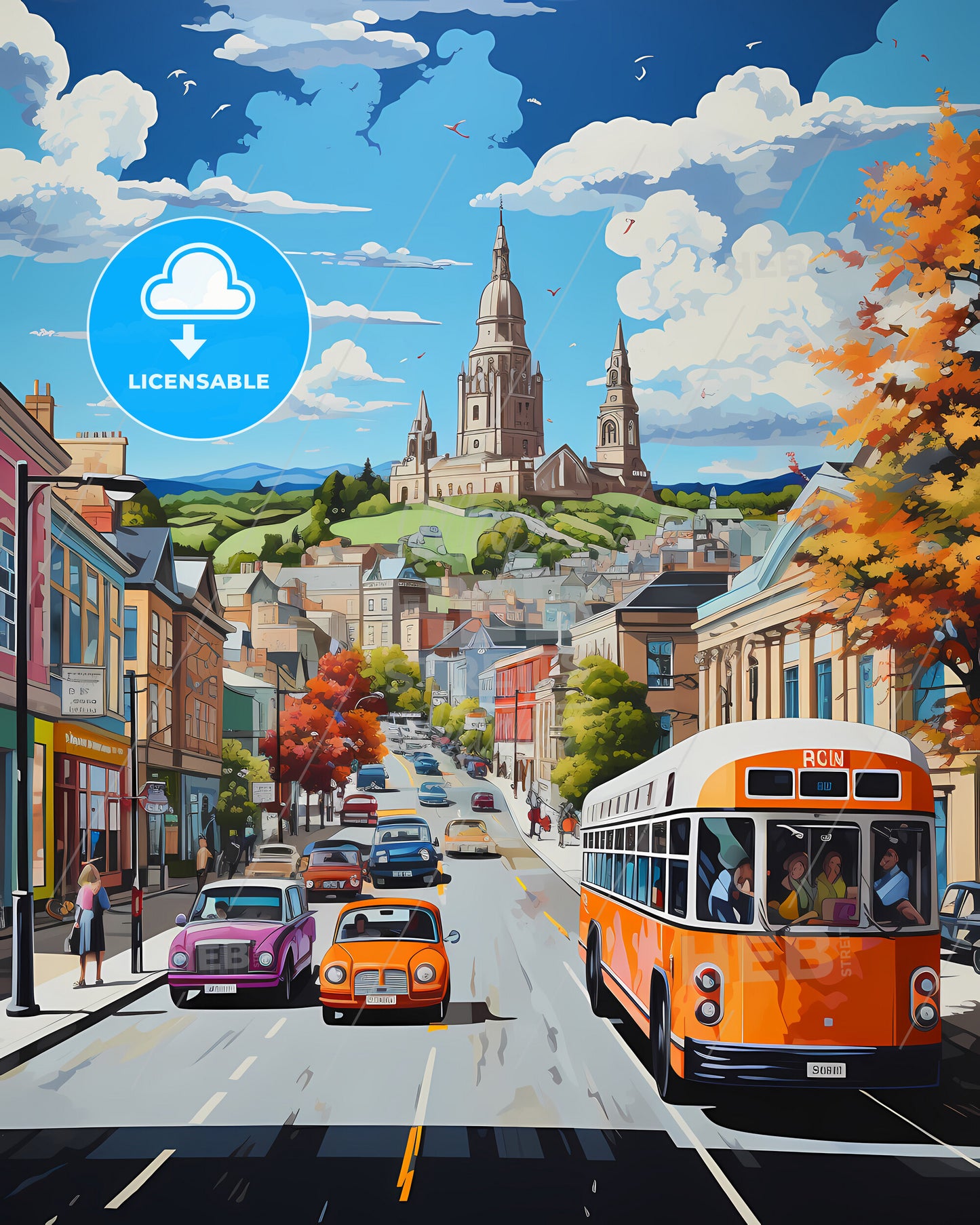 Kristiansand, Norway - A Street With Cars And Buses On It