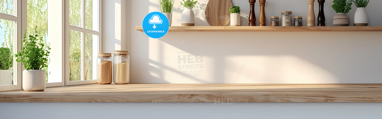 Outstanding Banner For Kitchen Wall Art - A Shelf With Plants On It