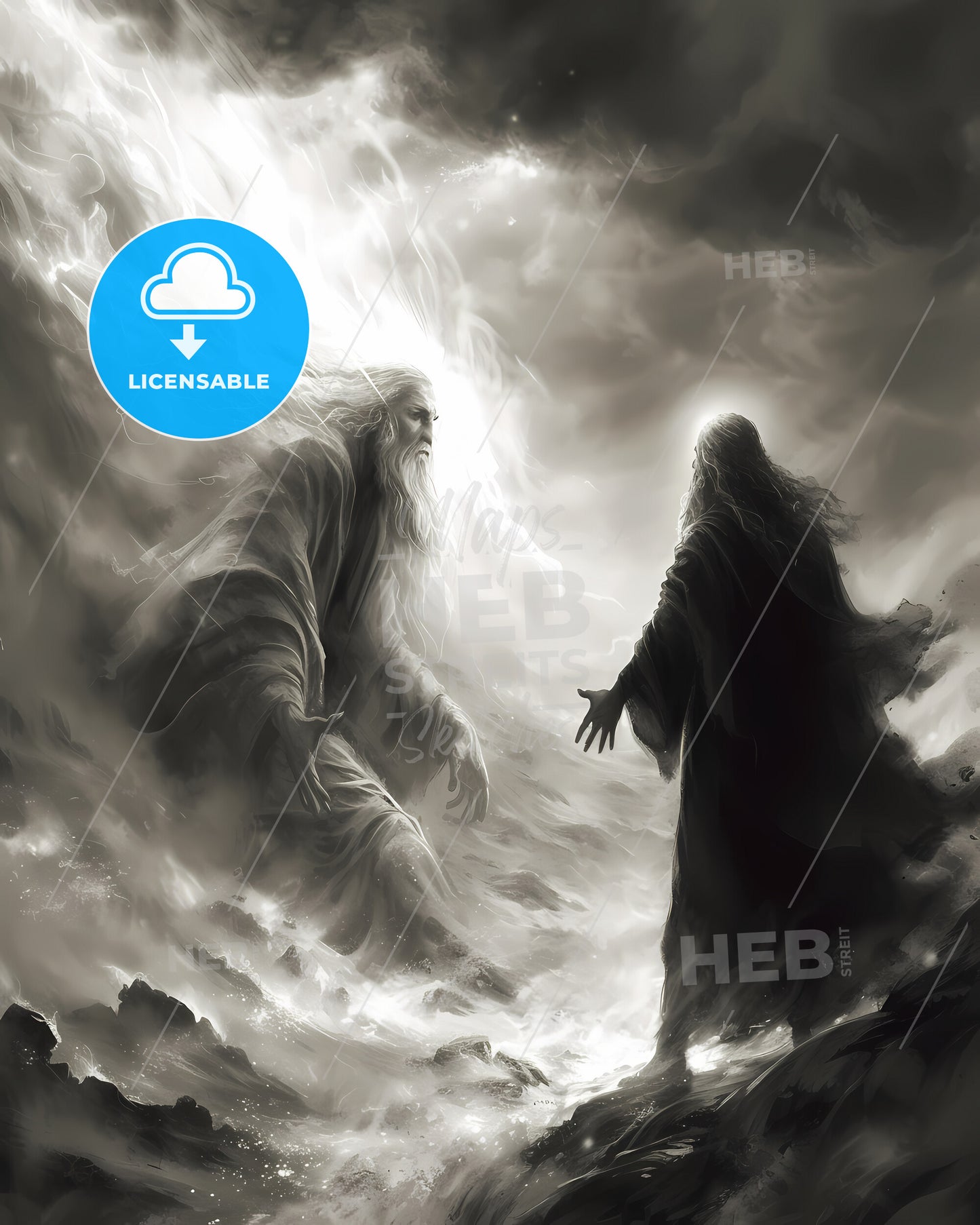 One Of Your Fellow Prophets Confesses To The Great Elijah, Seeking His Guidance And Intervention - A Man And Woman In The Clouds