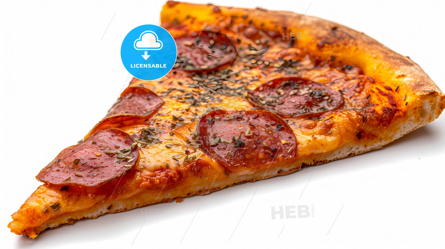 Template With Delicious Tasty Slice Of Pepperoni Pizza - A Slice Of Pepperoni Pizza