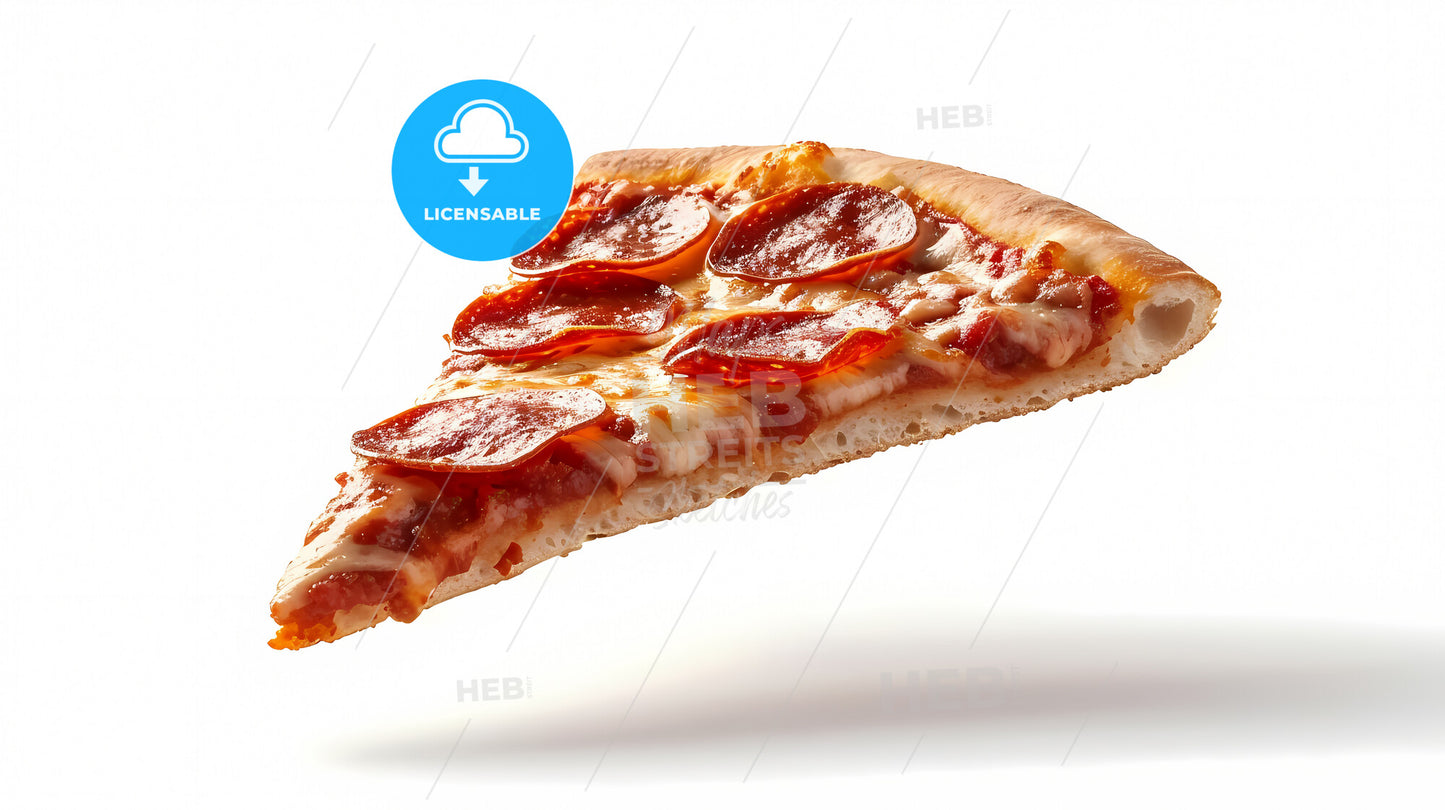 Template With Delicious Tasty Slice Of Pepperoni Pizza - A Slice Of Pepperoni Pizza