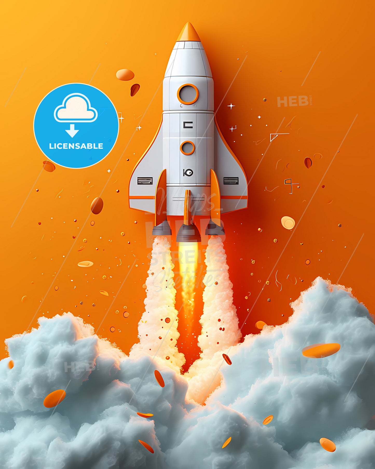 The Rocket Is Launching - A Rocket Launching From Clouds