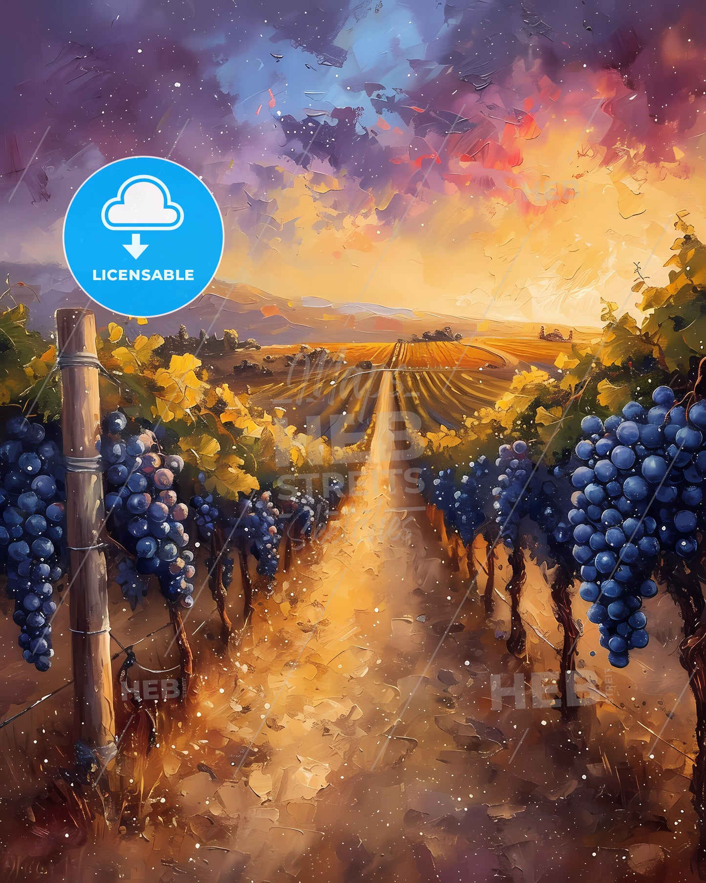 Swartland, South Africa - A Painting Of A Vineyard