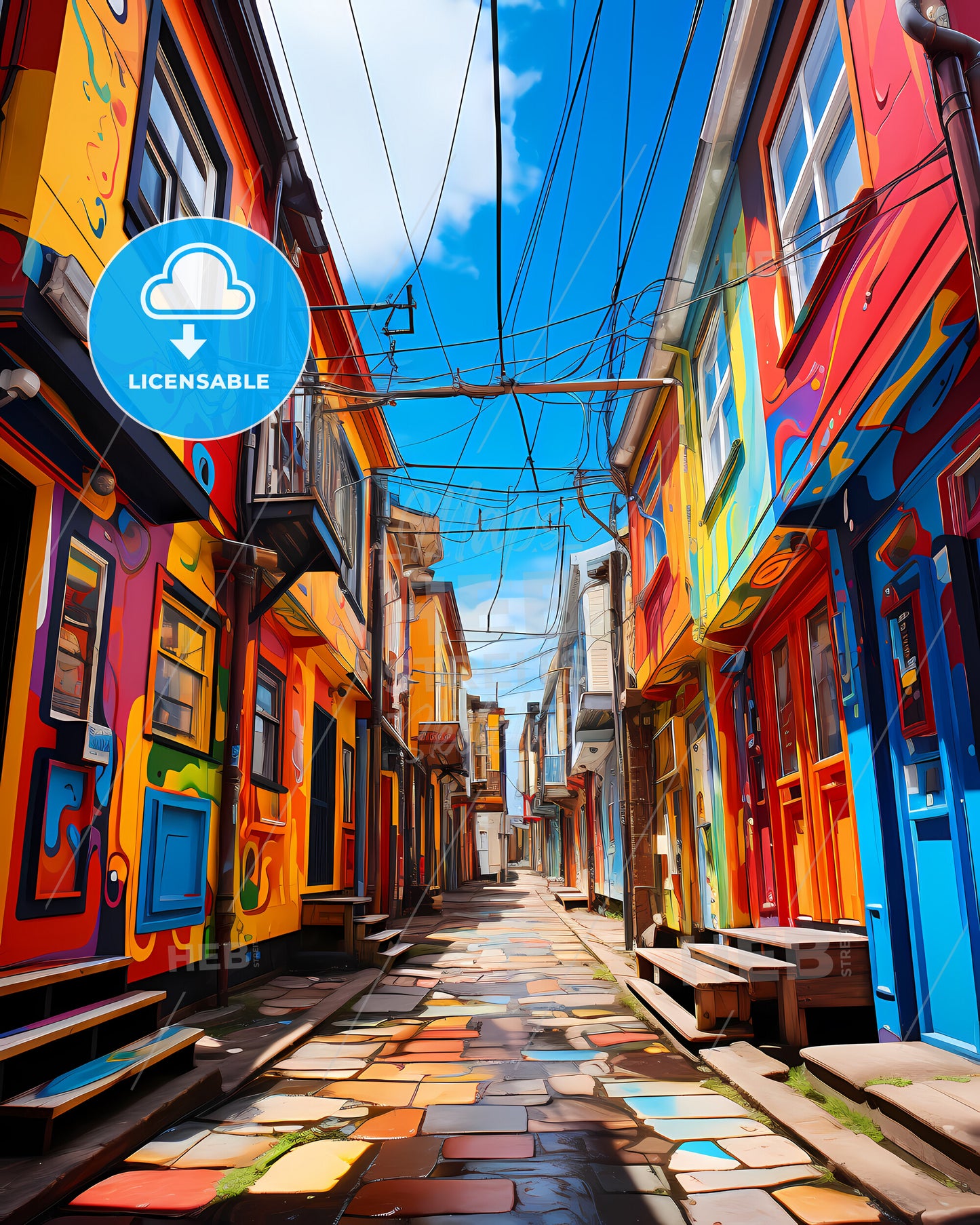 Kristiansand, Norway - A Colorful Alleyway With Many Buildings