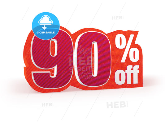 90 percent off red wool styled discount price sign – instant download