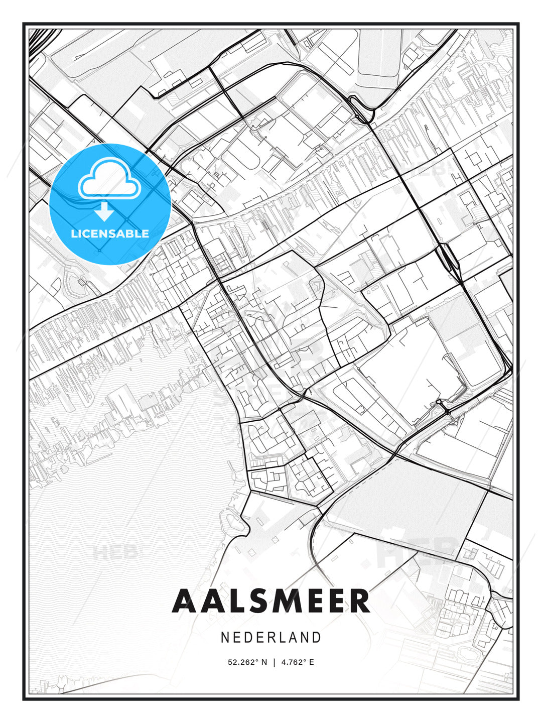 Aalsmeer, Netherlands, Modern Print Template in Various Formats - HEBSTREITS Sketches
