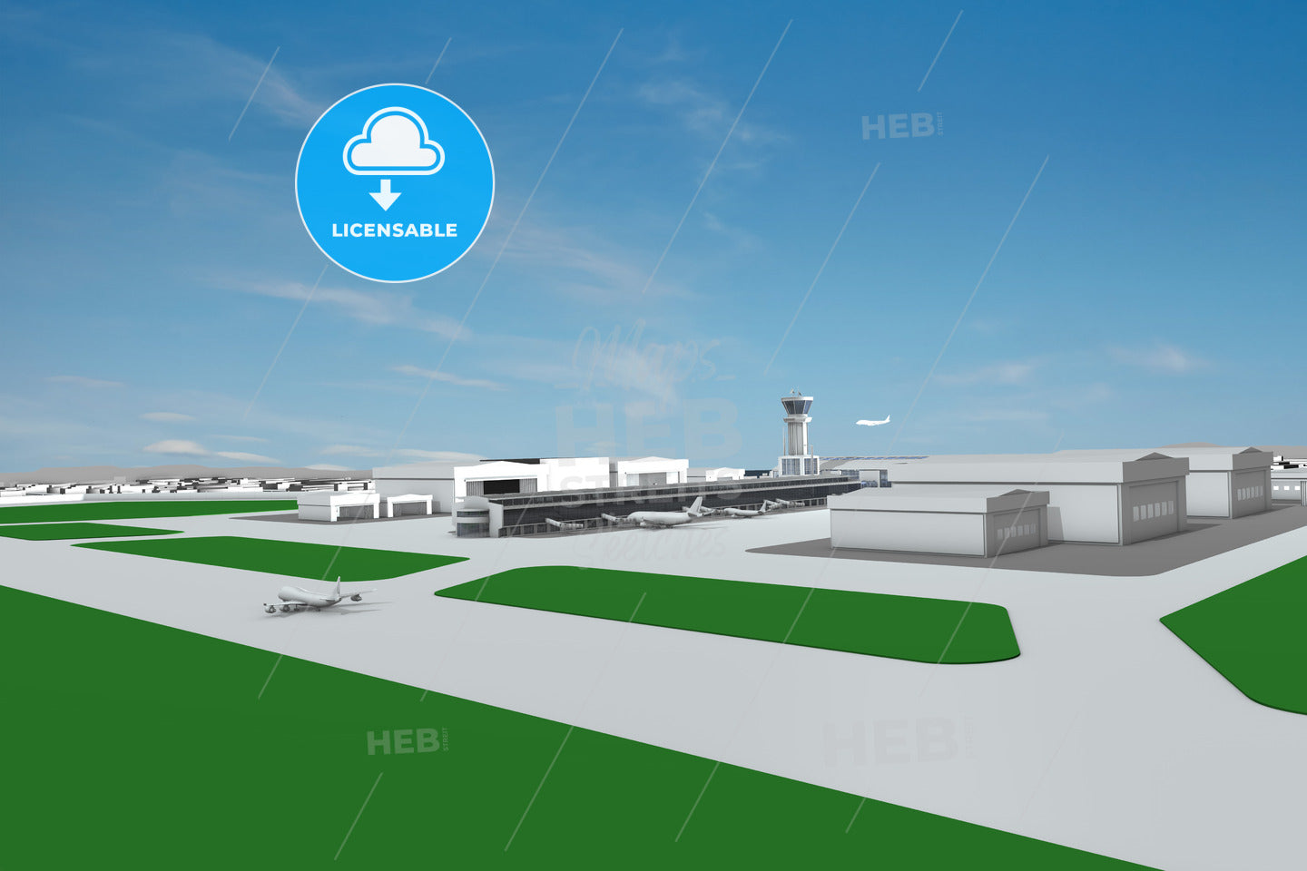 Airfield airplanes view – instant download