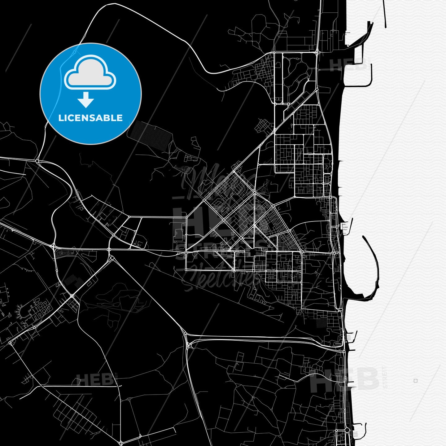 Al Fujairah City , United Arab Emirates PDF map