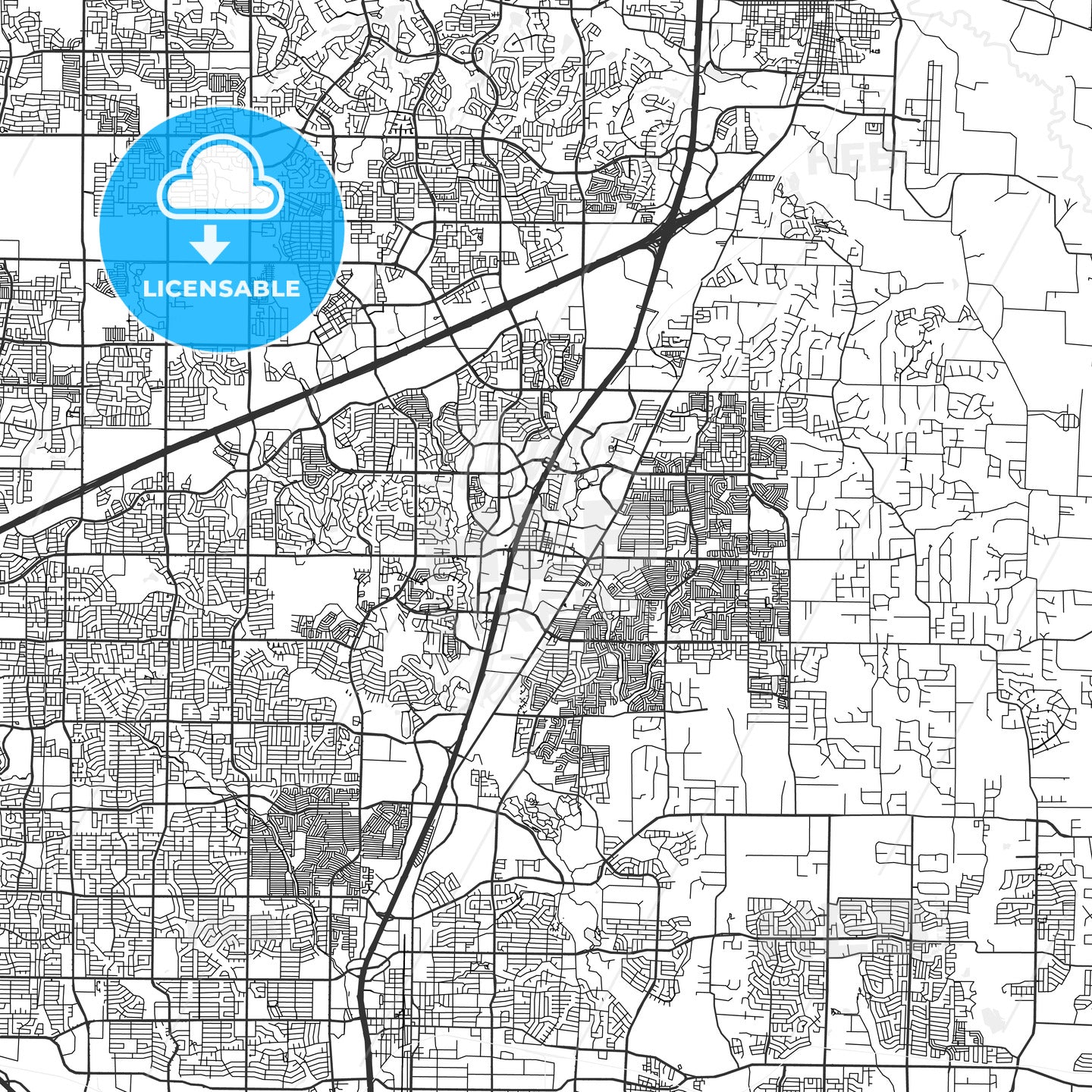 Allen, Texas - Area Map - Light