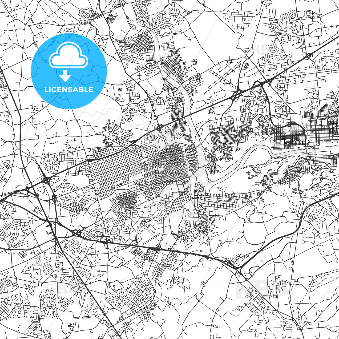 Allentown, Pennsylvania - Area Map - Light