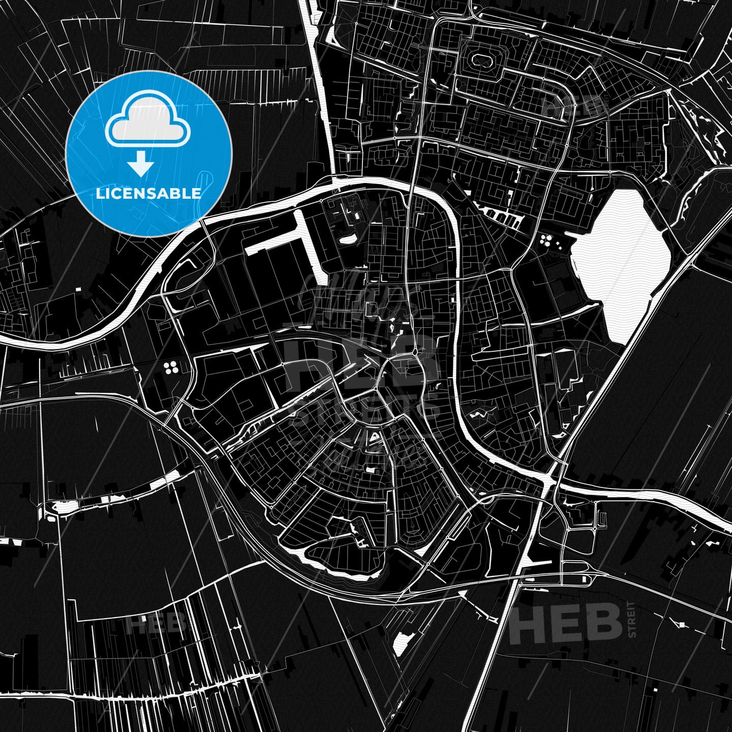 Alphen aan den Rijn, Netherlands PDF map