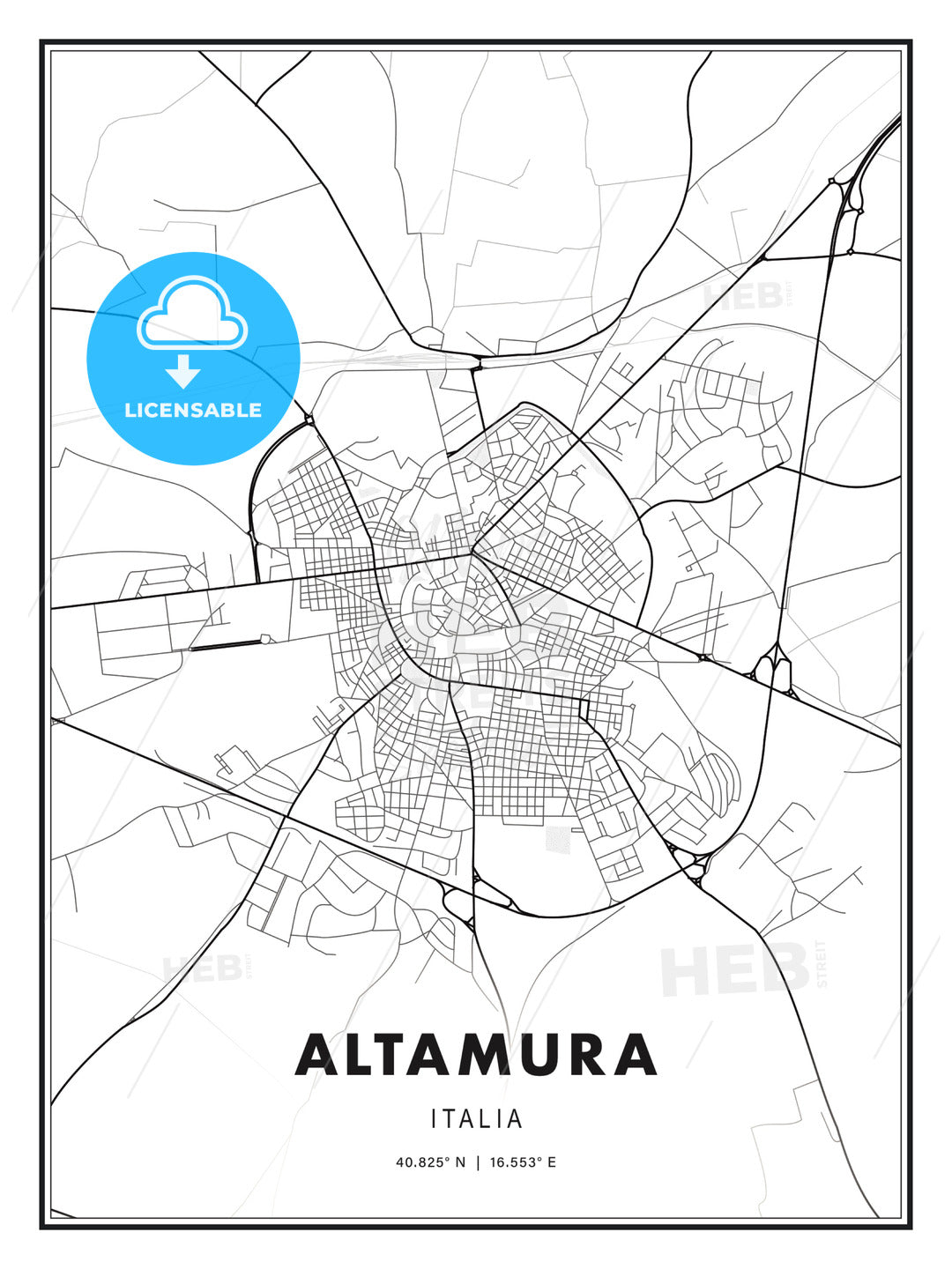 Altamura, Italy, Modern Print Template in Various Formats - HEBSTREITS Sketches