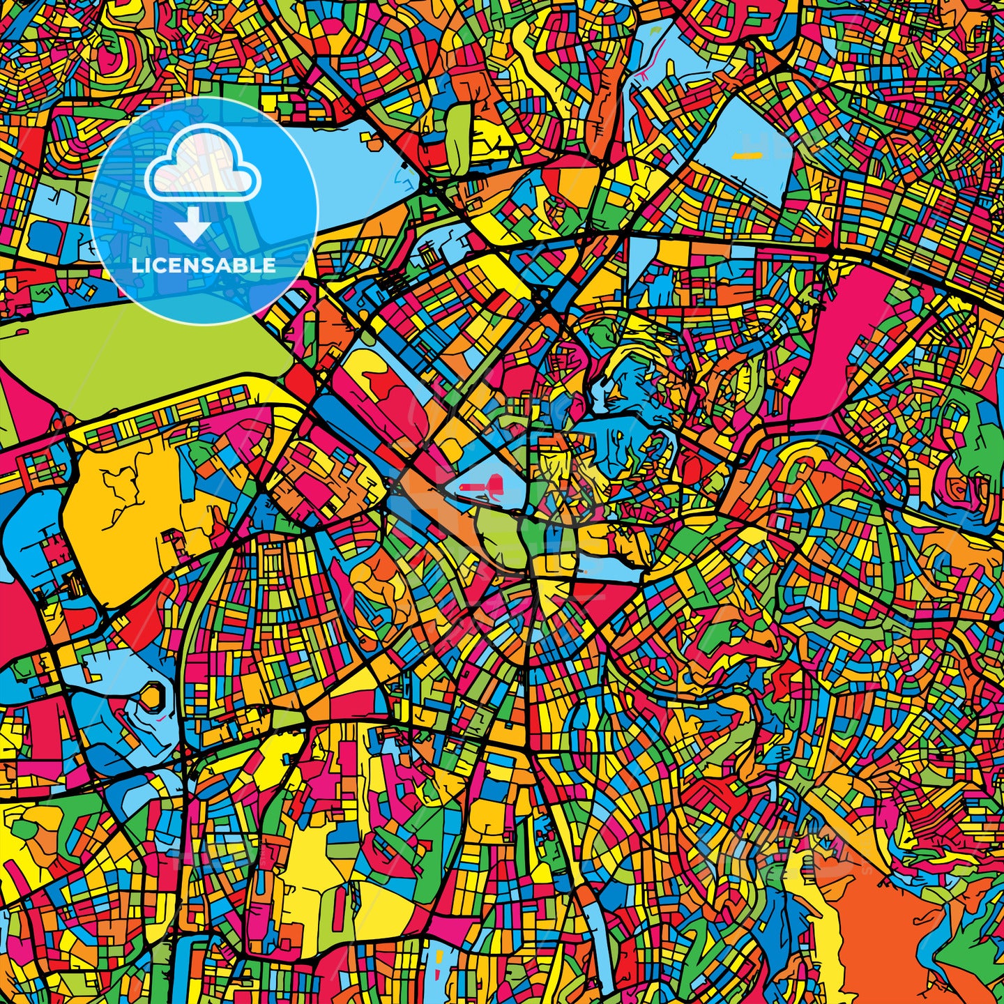Ankara Turkey Colorful Map