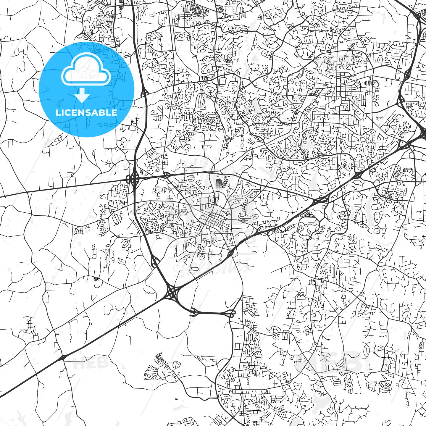 Apex, North Carolina - Area Map - Light