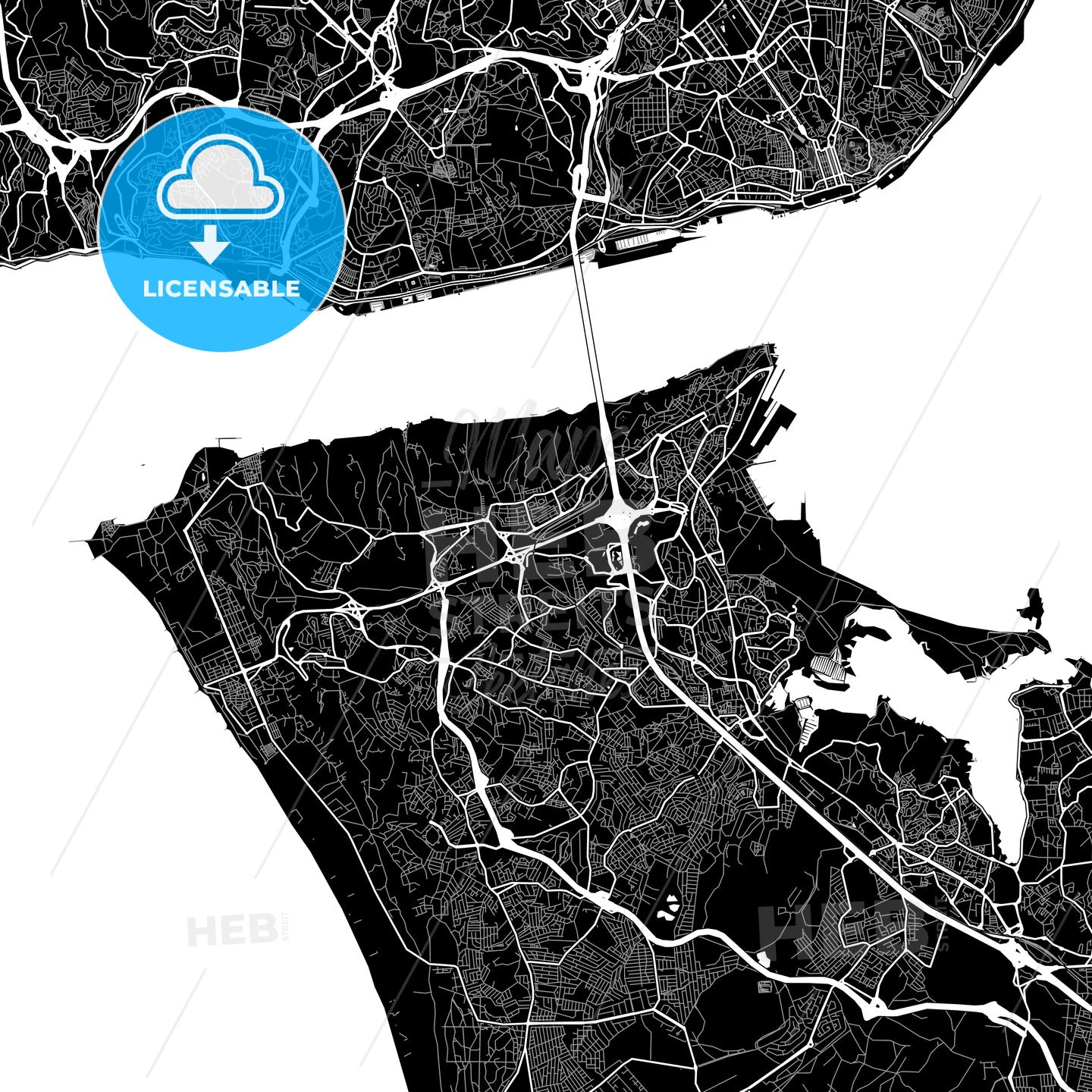 Almada, Portugal map