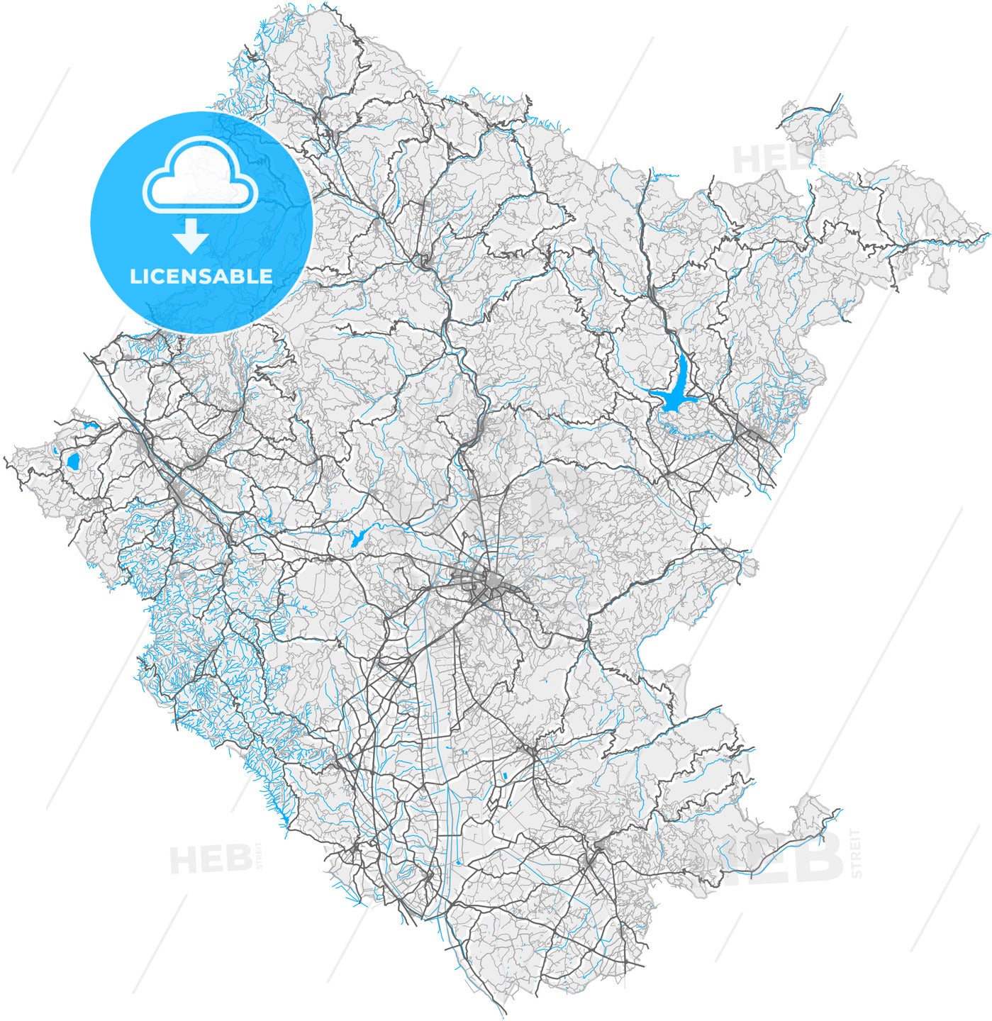 Arezzo Tuscany Italy high resolution vector map Instant download PDF and JPG