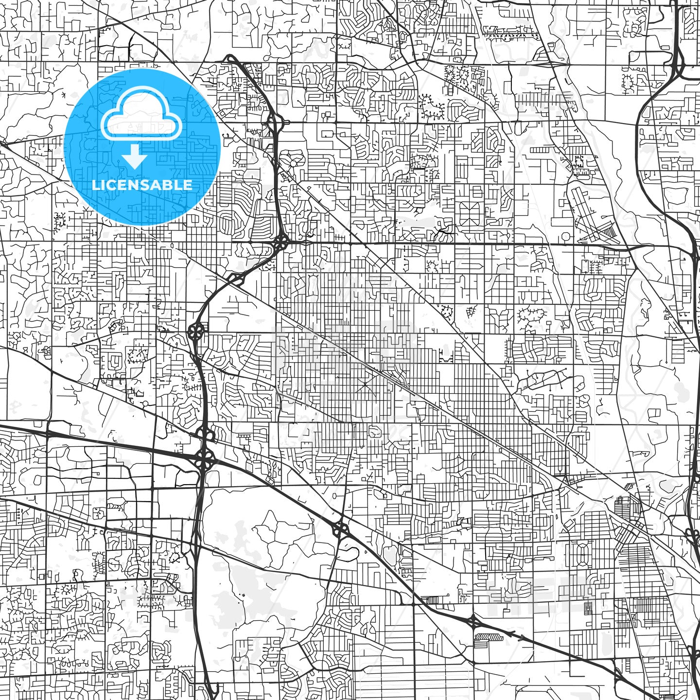 Arlington Heights, Illinois - Area Map - Light