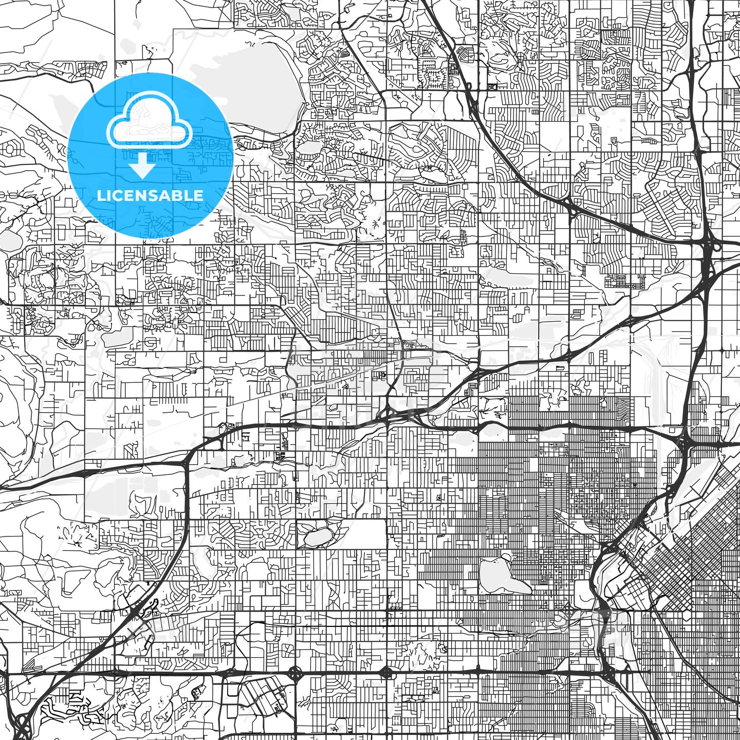 Arvada, Colorado - Area Map - Light