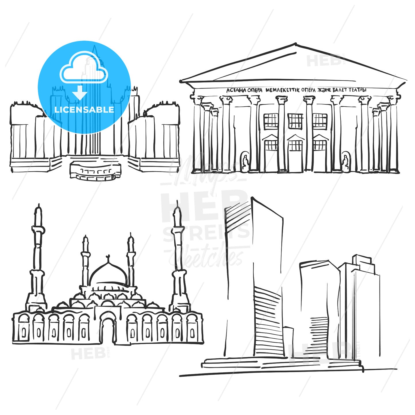 Astana Kazakhstan Famous Buildings – instant download