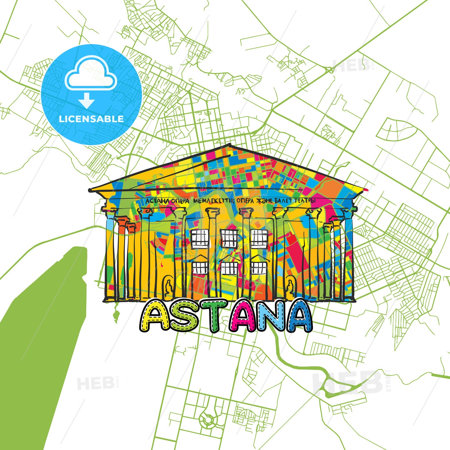 Astana Travel Art Map