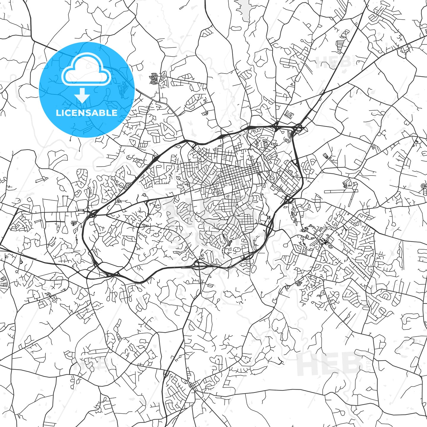 Athens-Clarke County, Georgia - Area Map - Light