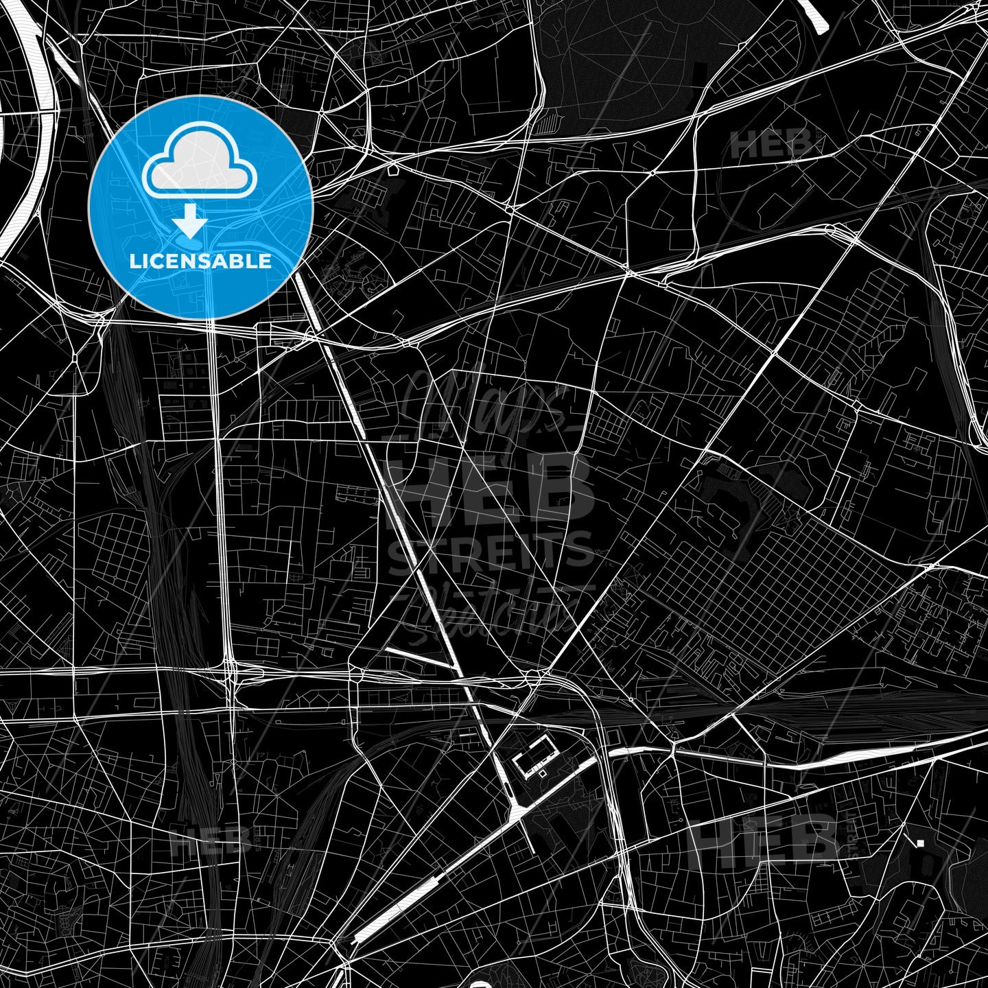Aubervilliers, France PDF map