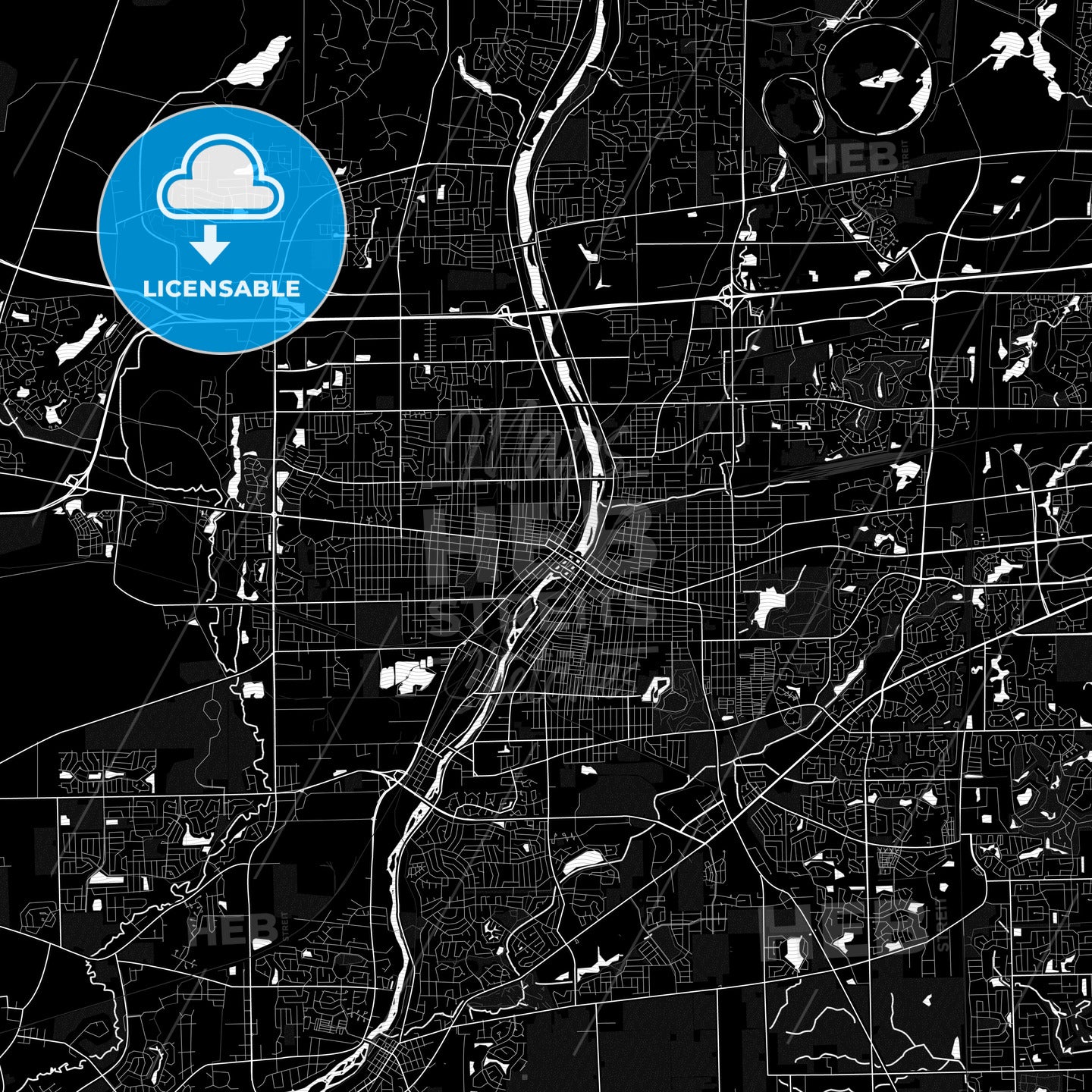 Aurora, Illinois, United States, PDF map