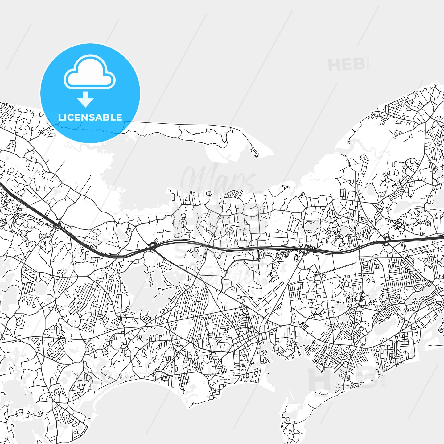Barnstable Town, Massachusetts - Area Map - Light