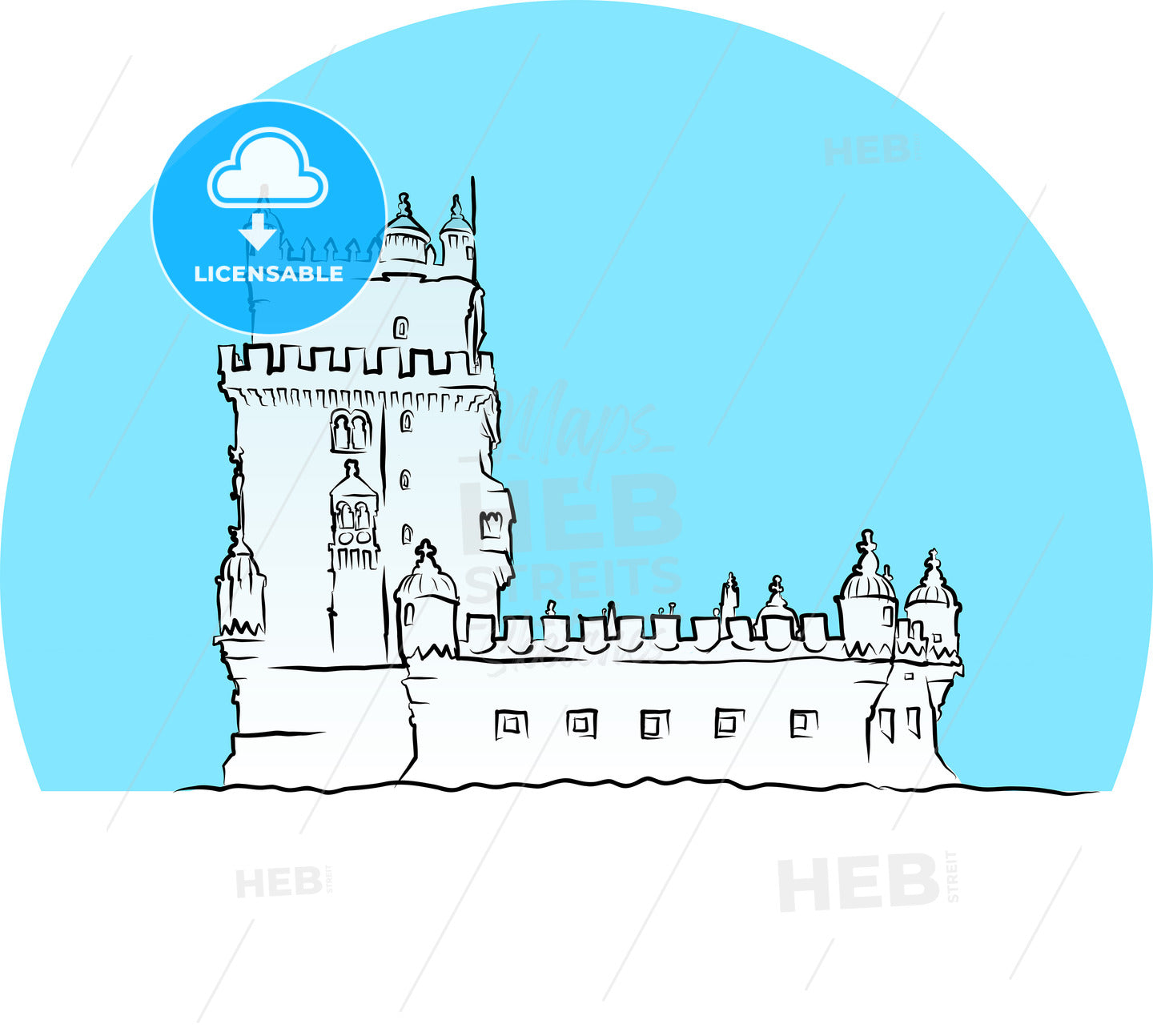 Belem Tower Landmark With Blue Sky