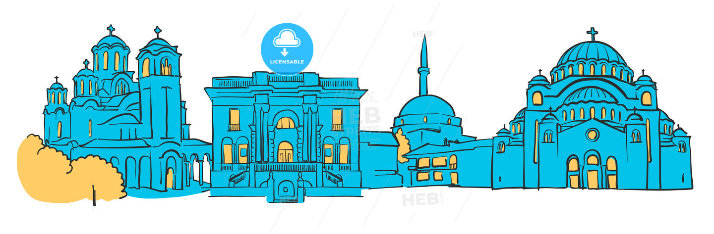 Belgrade, Serbia, Colored Panorama – instant download