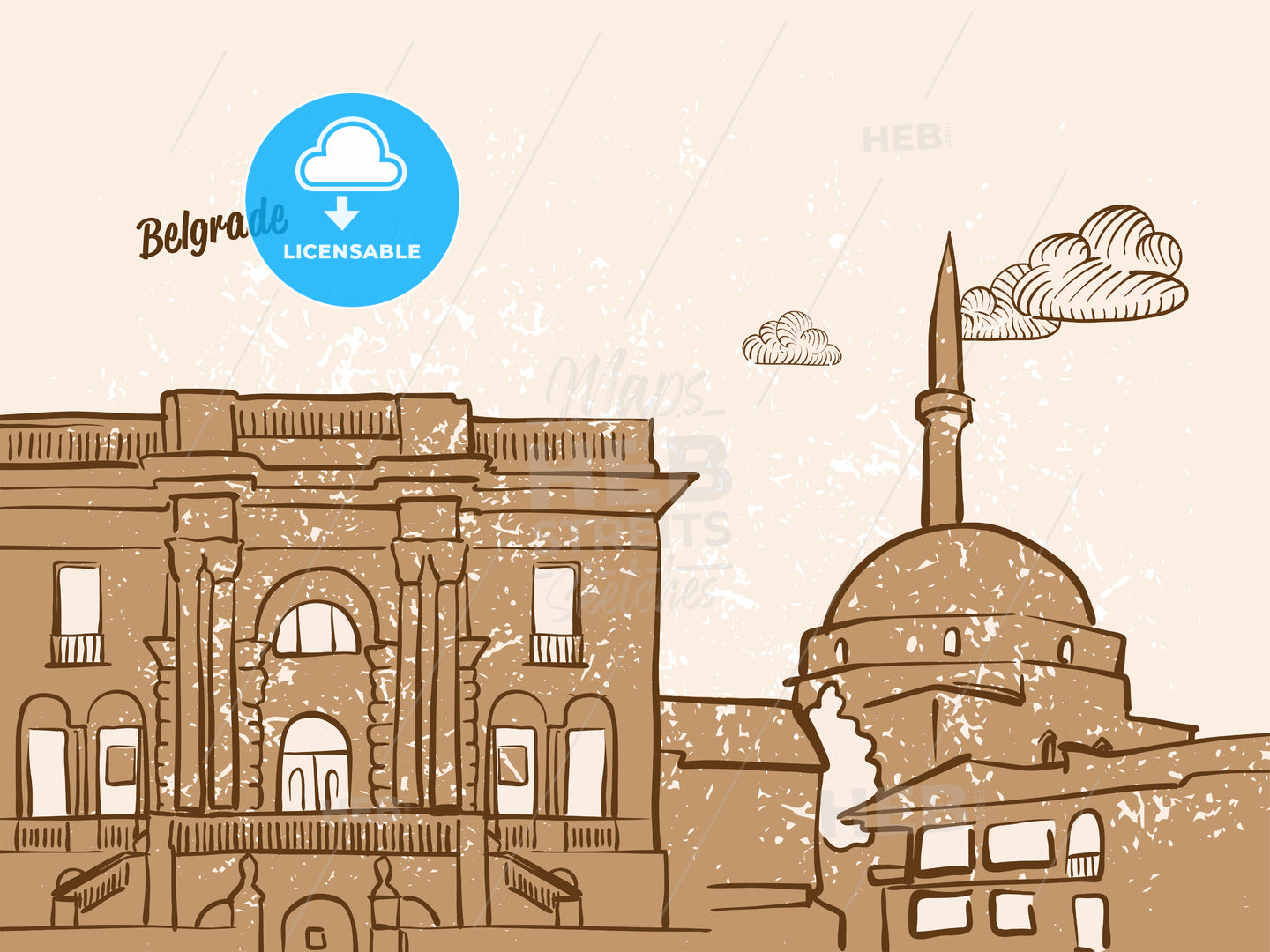 Belgrade, Serbia, Greeting Card – instant download